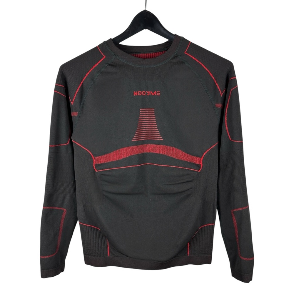 Women’s Y2K Nooyme Grey Red Athletic Compressing Cycling Shirt Size XL